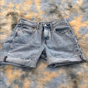 Levi Strauss Blue Jean Shorts with Faded Vintage Look